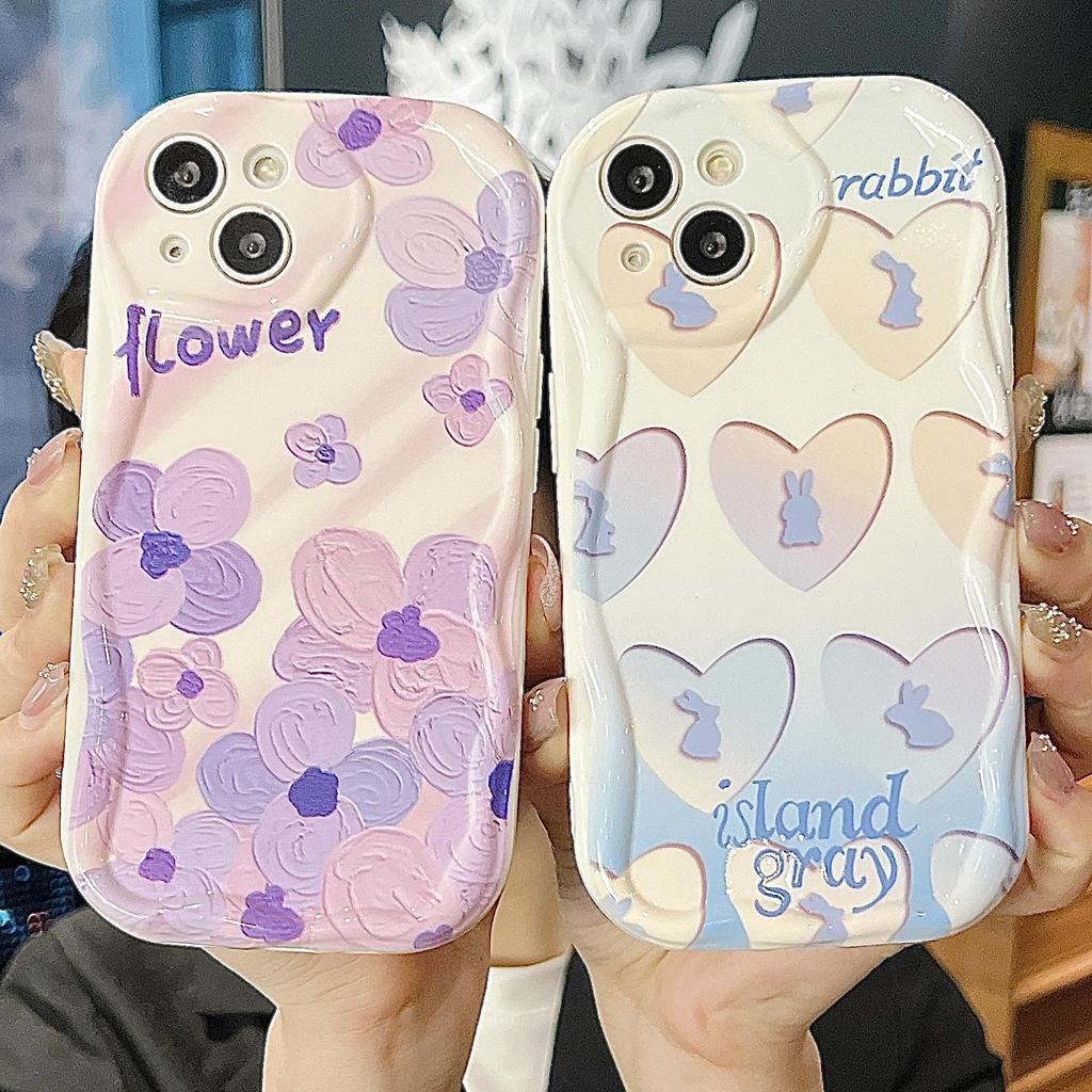 Cute Silicone Case for Xiaomi Redmi Note 13 12 11 Samsung A54 A24 A14 Oppo A78 A58 A38 Infinix Note 30 Pro Funda Flowers Hearts Cover Soft TPU Bumper