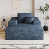 115*159cm, Comfortable Corduroy Sofa, With Deep Seat, Chaise Longue, No Assembly Required, Compression Sofas for Living Room, Bedroom, Apartment, Blue