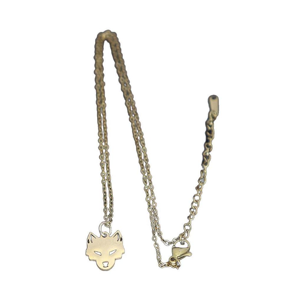 Elegant Stainless Steel Fox Head Pendant Necklace