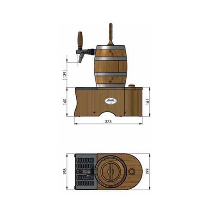 Beer Dispenser - ICH-ZAPFE.DE - Soudek 20 - 20 Litres/h - Oak Wood - Stainless Steel