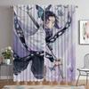 Demon Slayer Halloween Decoration Curtains for Living Room Curtain Home Interior Curtains 2 Pieces Shades Partition Kitchen