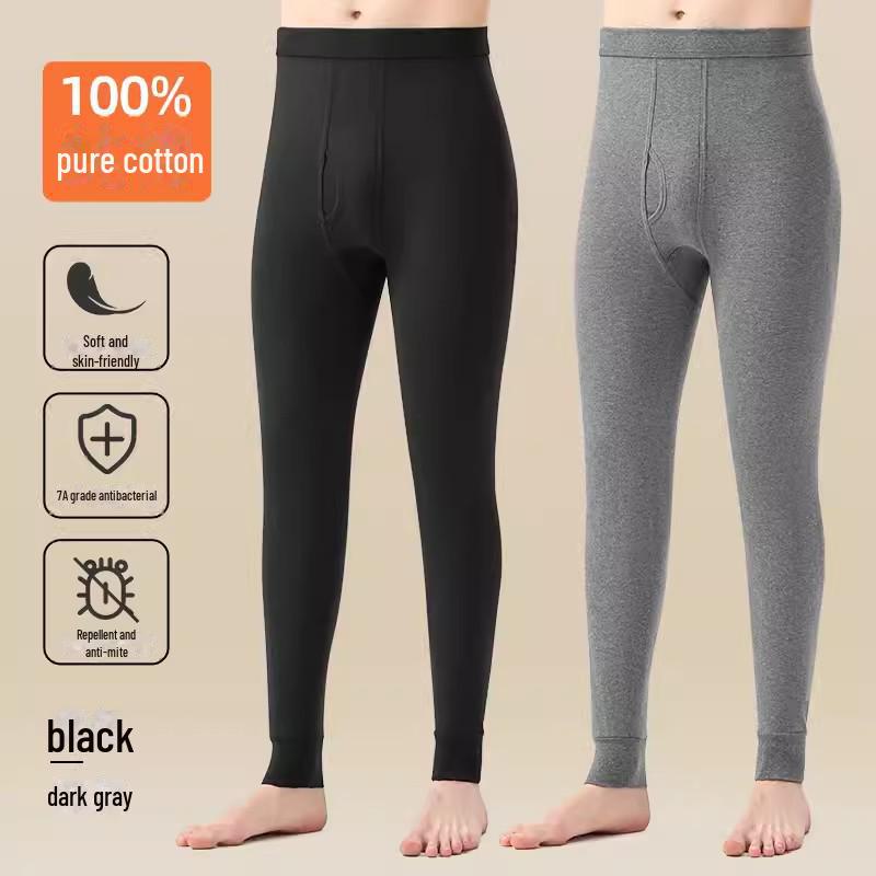 

Чоловічі осінні штани приталеного крою зі 100% бавовни для людей середнього віку та молоді L темно-сірий колір/чорний