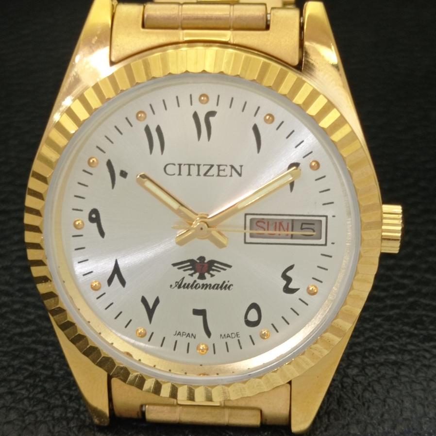 REFURBISHED CITIZEN AUTOMATIC 8200 JAPAN MENS ARABIC SILVER DIAL WATCH a427227-2
