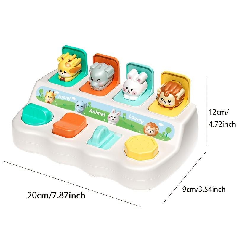Baby toy interactive pop-up switch box in white and green, hide-and-seek mechanism box for developing baby's memory and logical thinking skills,