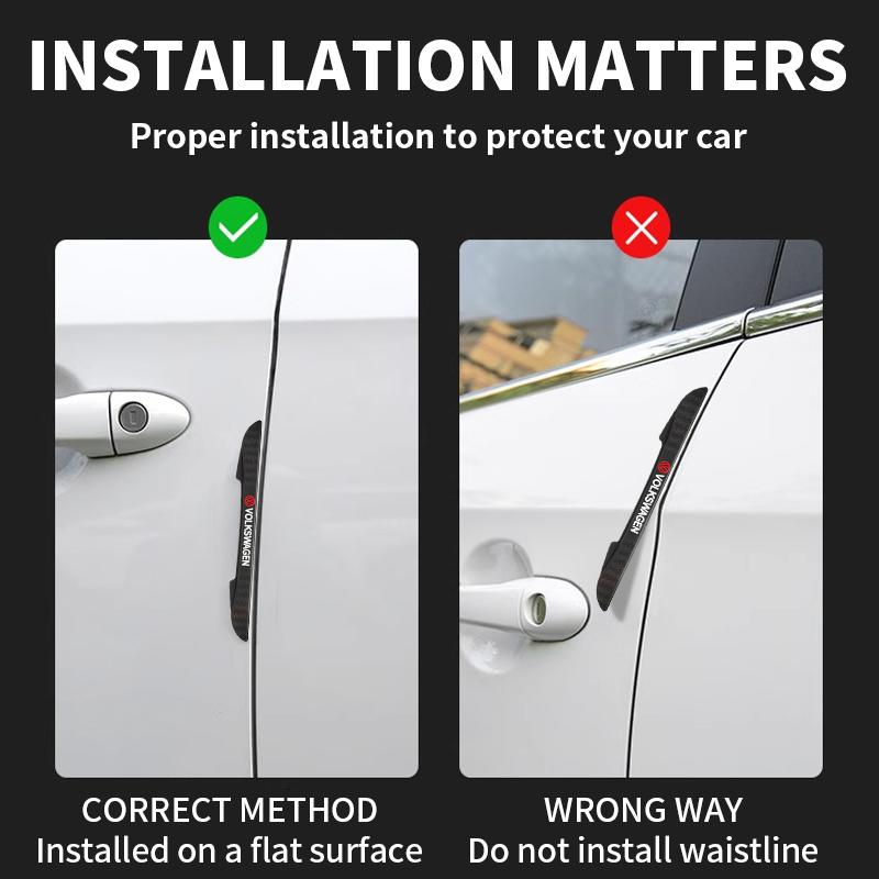 4Pcs Bumper Anti-collision Strip Car Door Scratch Protector Stickers Car Accessories For VW R Golf 4 5 Passat Beetle Tiguan Polo xn2