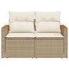 VidaXL Canapé de jardin avec coussins 2 places beige résine tressée 366067