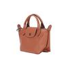 Longchamp Le Pliage 7 Solid Color Snap Zipper Closure Leather Dumpling Bag Mini Women Shoulder Bag Cognac 1500987504