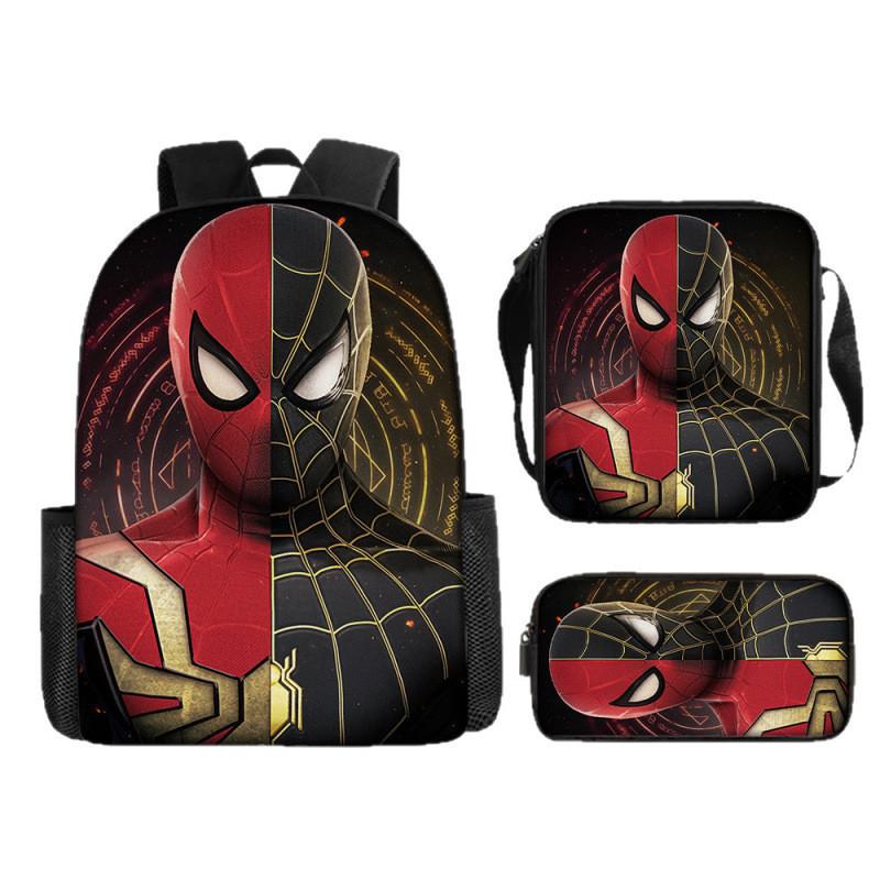 Spiderman Kids Backpack Set With Breathable Oxford Fabric For School Use