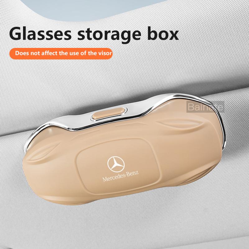 For Mercedes Benz GLB GLC GLE SLC W203 W204 W176 W205 AMG Car Visor Sunglasses Glasses Case Glasses Holder Clip Box Accessories BC2