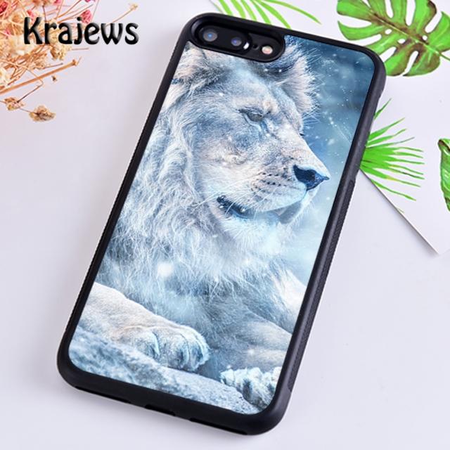 Krajews Big Lion On Stone snow Phone Case Cover For iPhone 17 Air 16 15 14 plus 11 12 13 pro ma Plus coque Fundas