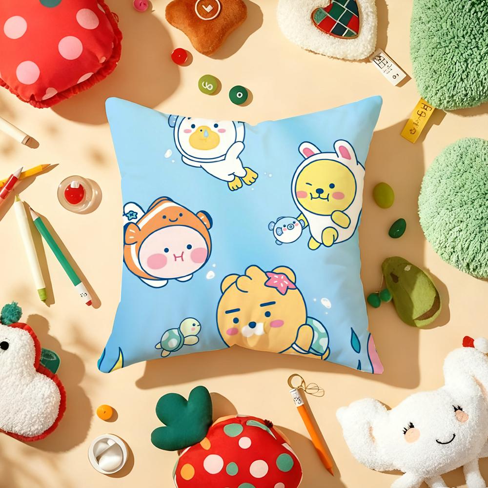 Cushion Cover Plush Fabric Soft Double-Sided Printed Sofa Warm Winter Home Gift Pillow Cover C-Choonsik Kakao Kakaotalk