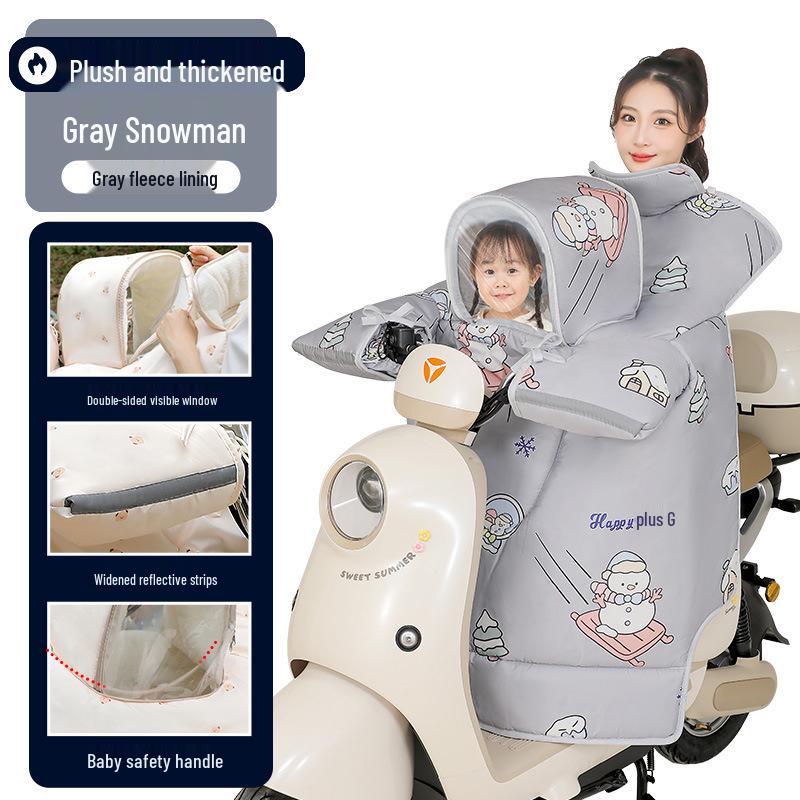 Winter Fleecegefüttert Winddicht Elektrofahrzeug Kind-Eltern Motorrad Windschutzscheibe