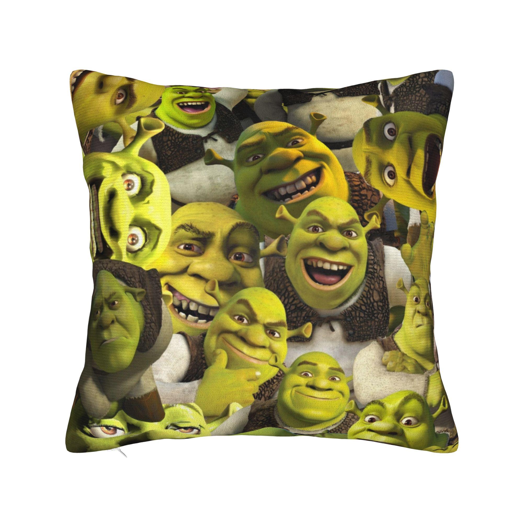 

Shreks Collage Pillowcase Polyester Cushion Cover Decorative Throw Pillow Case Cover Home Square 45X45cm 12x12Inch