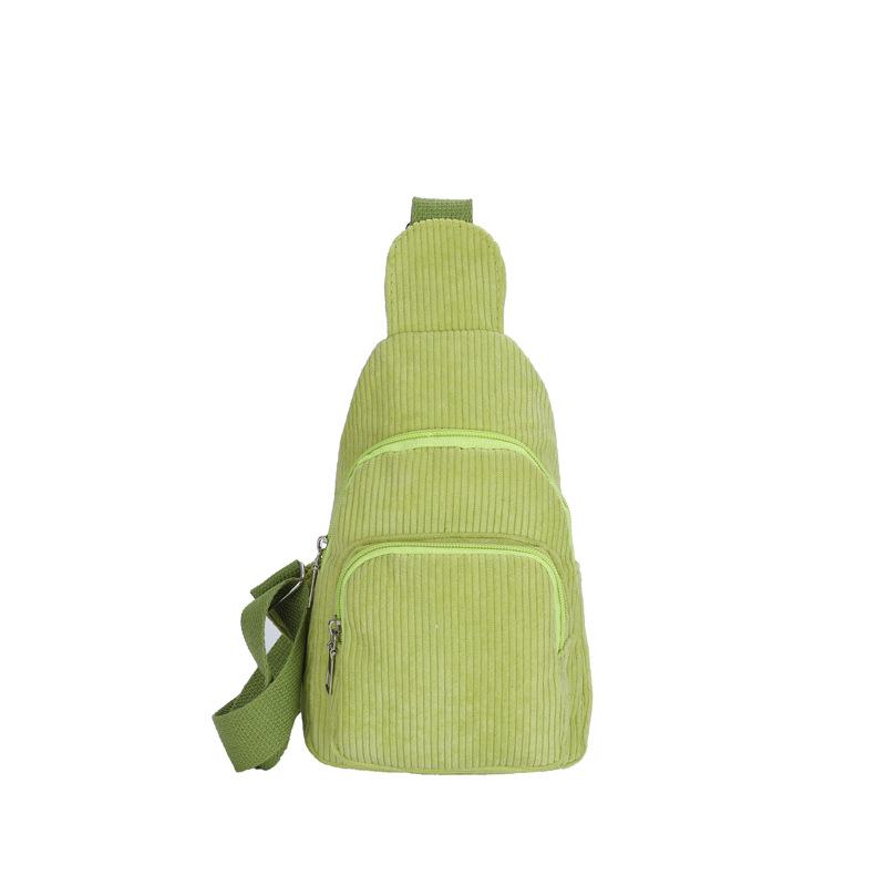 

Women s Solid Color Corduroy Crossbody and Waist Bag - Casual and Simple Design зелёный