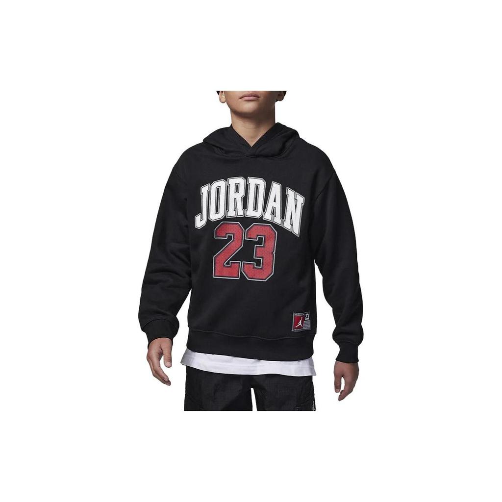 Jordan Numeric Hooded Casual Fleece Sweatshirt Kids Tops Black FV3203-010