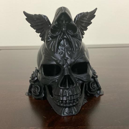 Rose Skull Figurine Demon Angel Wing Skull Statue Sculpture Halloween Holiday Party Home Office Desktop Decoration Ornament