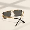 Retro Double Beam Sunglasses For Men Fashion Leopard Frameless Trimmed Sunglasses For Women Fashion