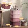 Children's Toy Organizer, 4 Drawers, 4 Tiers, Plastic Boxes, 37 x 37 x 76 cm, Pink
