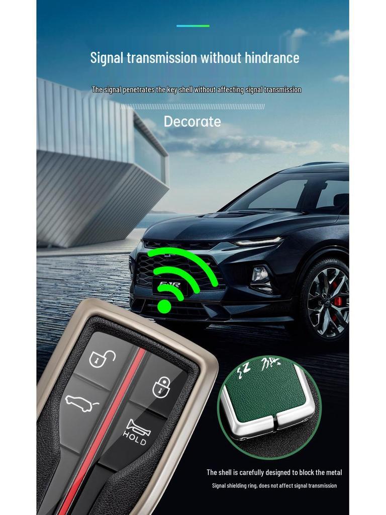 Hongqi H5/H7, HS5/HS7 Ochranné kovové kožené pouzdro na dálkový klíč