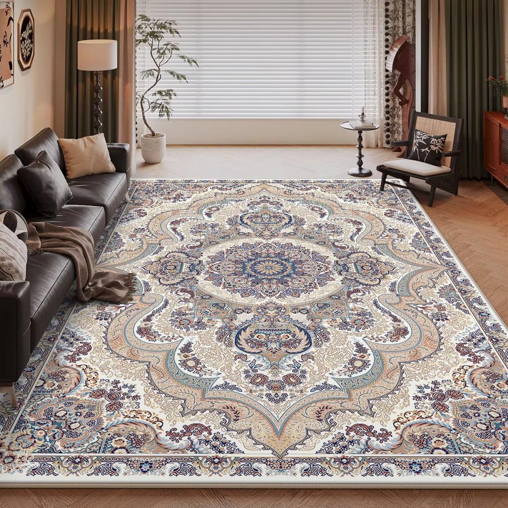 European High-end Luxury Carpet Living Room Sofa Rug Home Decoration Large Bedroom Vintage Persian Rug Non-slip Coffee Table Mat