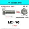 M14-30 304 Stainless Steel Fully Threaded Hex Head Screw Bolt