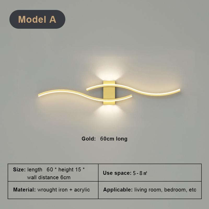 Modern Wall Lamp LED Black White Gold Background Decorative Light For Living Room Bedroom Bedside Indoor Lighting Fixture Sconce