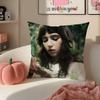 Mellow Indie American Singer CClairo Cushion Cover Pillowcase Short Plush Invisible zipper Room Sofa Cushion Cover