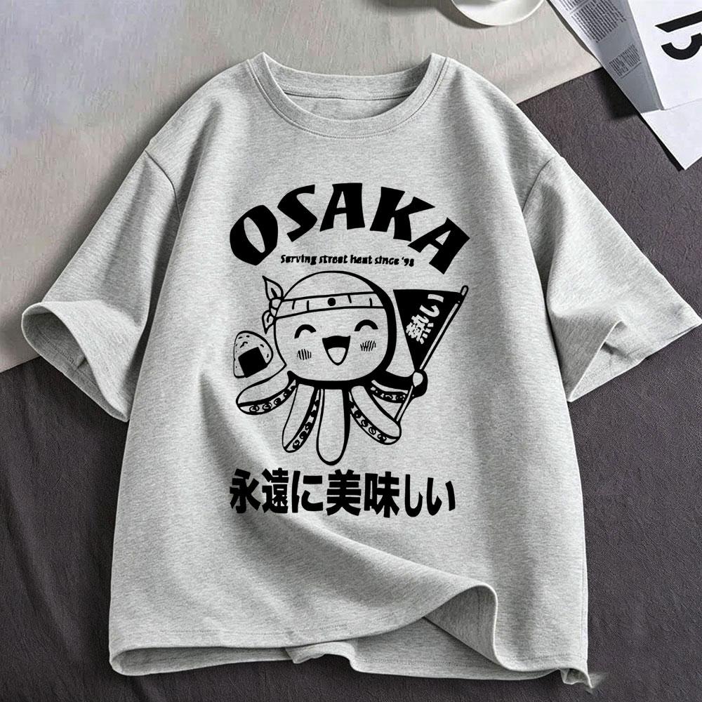 Japanese Osaka Dotonbori Drunken Octopus Funny Meme T Shirts Unisexs Unisex Clothing Cotton Casual Oversized Short Sleeve Tshirts