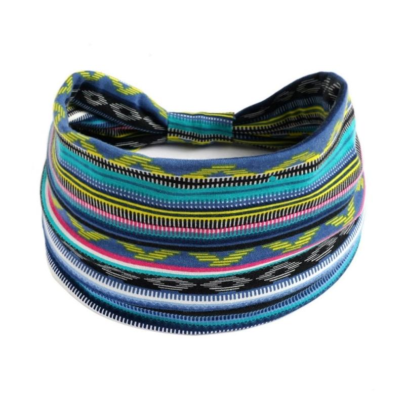 Haarschmuck Retro Haarband Dicke Breite Stirnbänder Turban Workout Bedrucktes Stirnband Kopfwickel für Damen Yoga Sport Haarband
