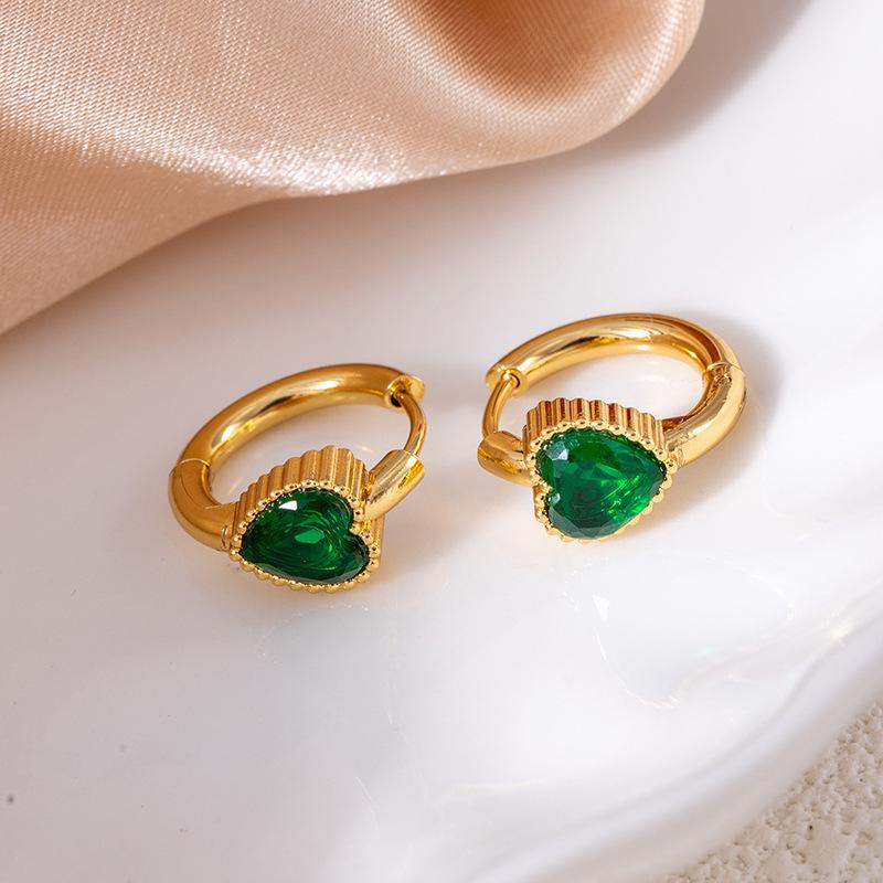 Hochwertige Edelstahl-Sternohrringe mit Vintage-Smaragd- und Zirkonkristallen