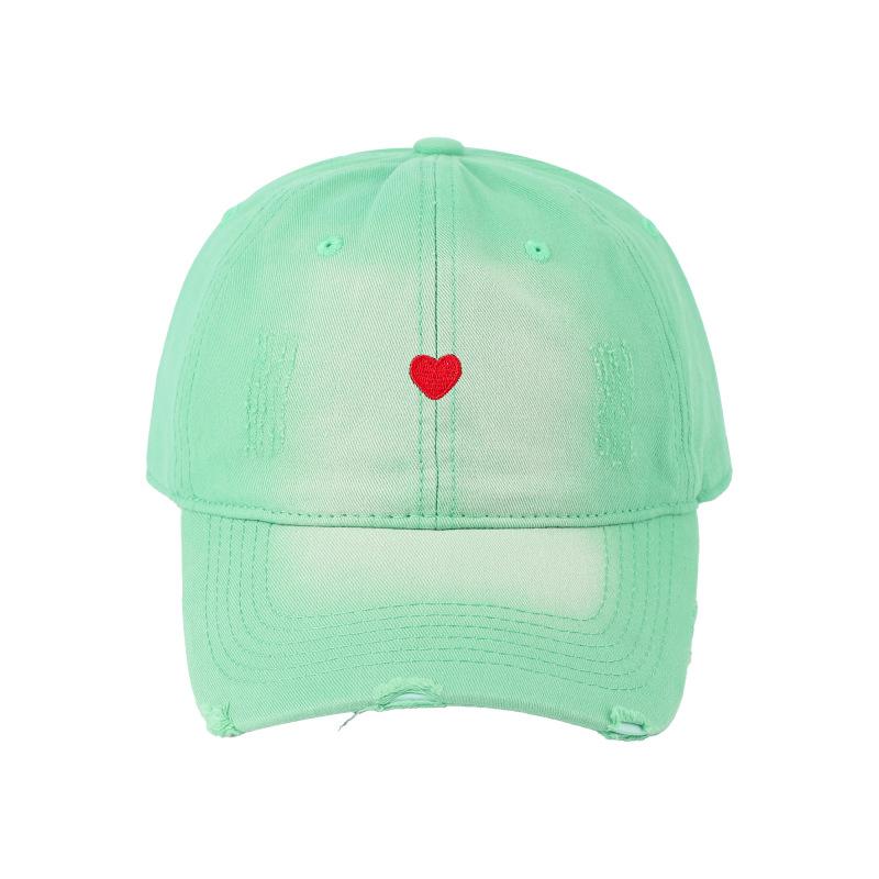 Spring Summer Ins Korean Trendy Cotton Sun Baseball Cap Women Japanese Small Fresh Face Small Love Heart Embroidery Baseball Cap