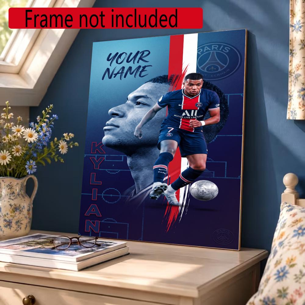 Mbappe Personalized Name Diamond Paintings Mosaic Wall Round Diamond Art Painting Kits Embroidery Crystal Accessories Frameless