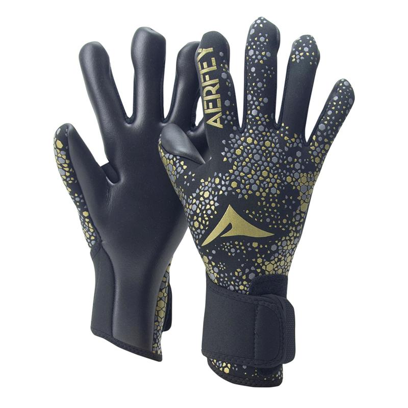 

AERFEY вратарские перчатки с сильным захватом, футбольные вратарские перчатки, размер 8/9/10, утолщенные латексные футбольные перчатки, для взрослых и молодежи size 9 золотой