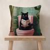 Fodera per Cuscino Gatto Camera da Letto Verde Artistico e Fodera per Cuscino Divano Decorazione Stanza Casa Regalo per Bambini