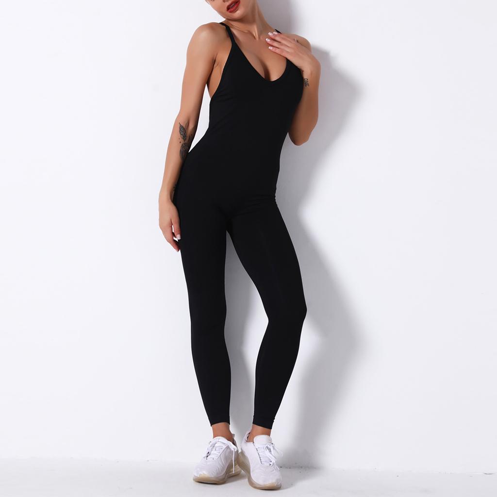 Women's Stitching Solid Color Seamless Yoga Pants Slim Hip-up Yoga Pants