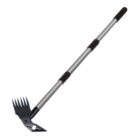Long Handle Weed Puller Tool Heavy-Duty 2-in-1 Weeding Tool Hand Weed Rake And Hoe for Easy Weeding Soil Loosening Digging in Garden Yard Lawn
