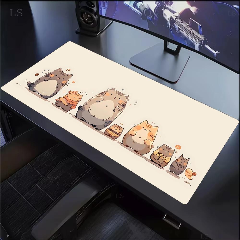 Cute Cartoon Cat Mouse Pad Large Computer Keyboard Mouse Pad Kawaii Natural Rubber AntiSlip Mat Perfect Gift Girlfriend Women