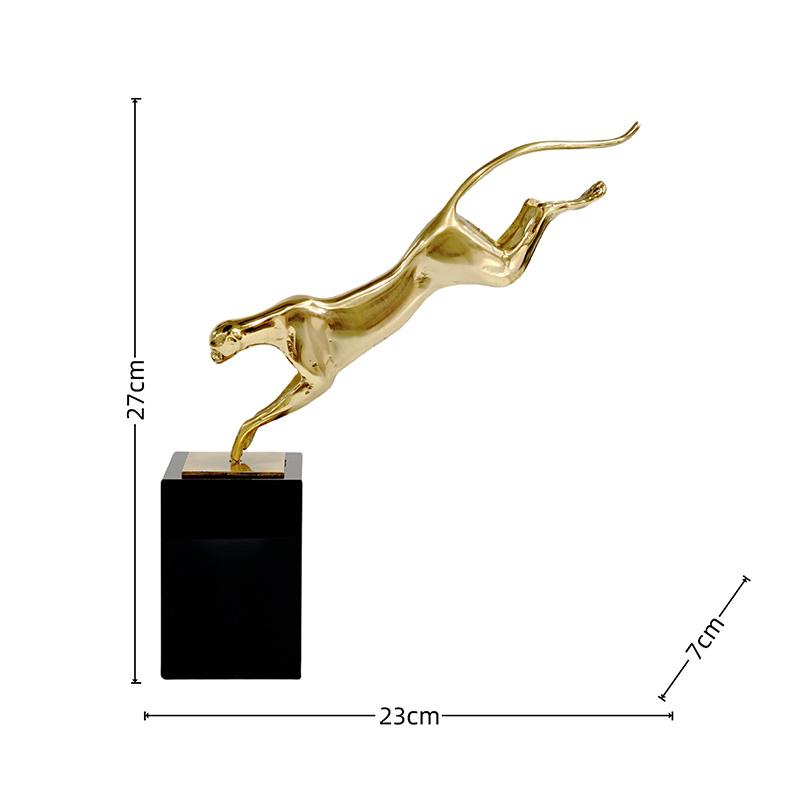 

Minimalist Golden Leopard Statue Desk Decoration Ornaments Abstract Leopard Animal Metal Sculpture Room Aesthetics Decor