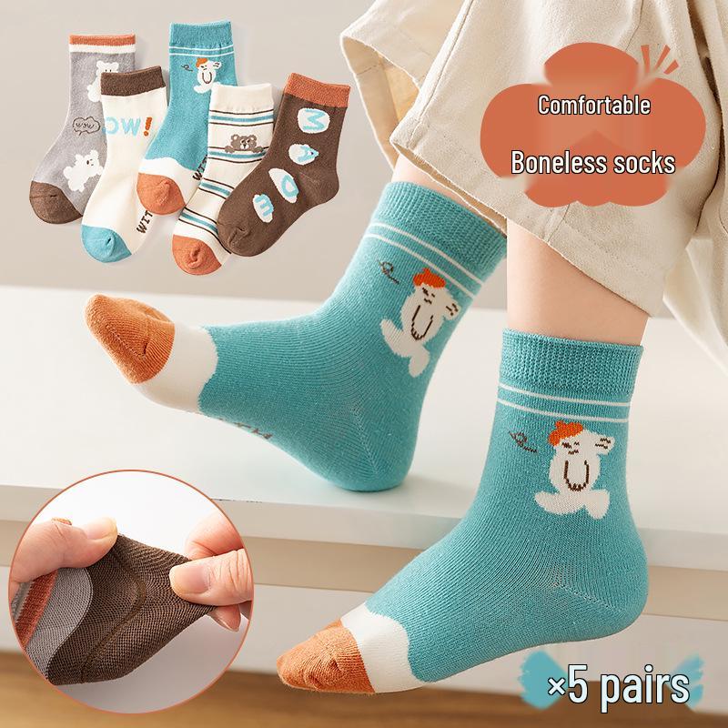 25 Nouvelles Chaussettes en Coton Mi-Mollet Couleur Unie pour Filles Automne/Hiver