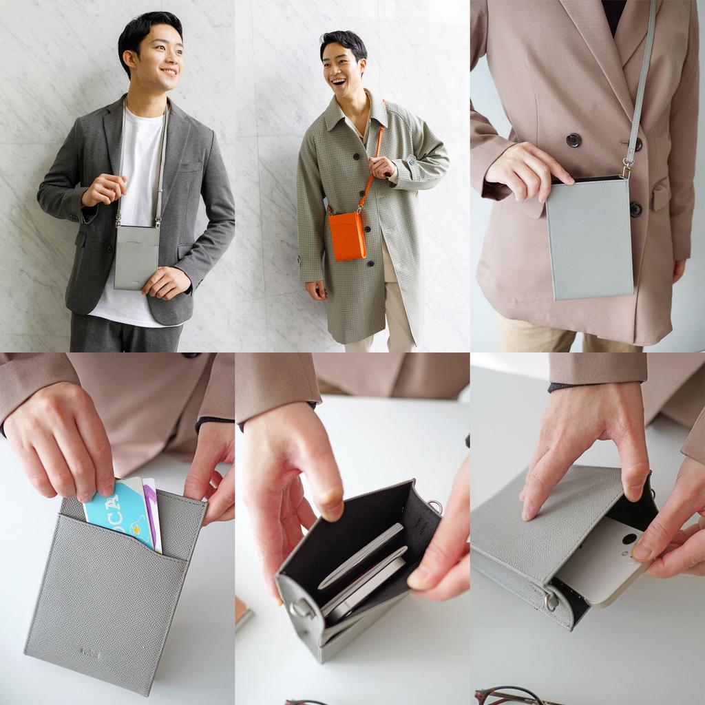 Smartphone Shoulder Bag for [SONNE] Men, Navy, SO-SOX024-NV