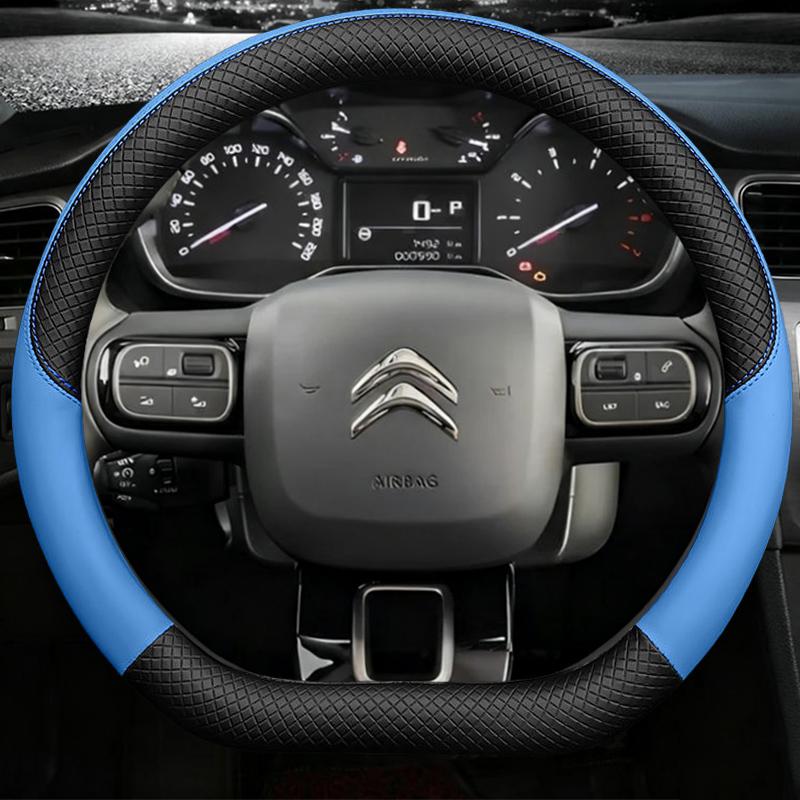 D Type Steering Wheel Cover For Citroen C3 II III 2009 - 2019 2020 C3 AIRCROSS 2017 2018 2019 2020 2021 Berlingo 3 C4 Picasso 2