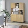 Gardenia Storage Unit 5 Doors 1 Drawer - Oak and Green Decor - Solid Wood Feet - Htgarden2cui5p1t