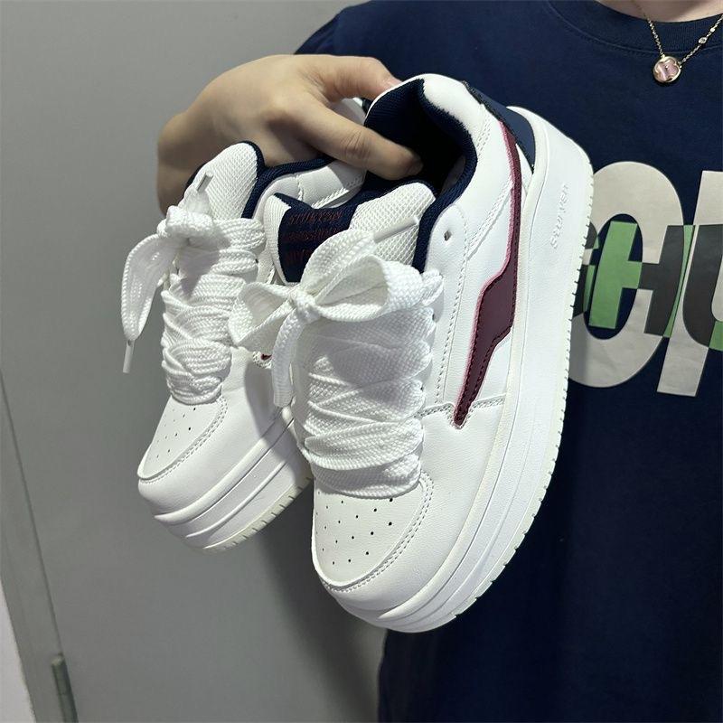 

Korean version of the student new thick-soled heightening trend board shoes women s ins street photography versatile retro casual niche bread shoes 40