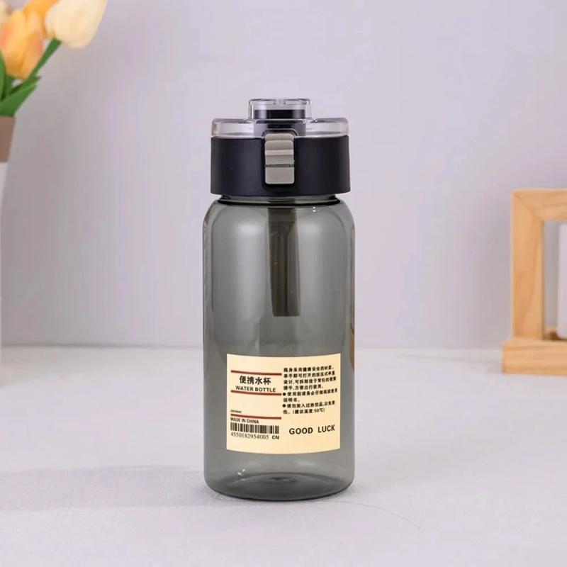 

Портативная прозрачная бутылка для воды Kawaii, спортивная пластиковая удобная бутылка для воды, для путешествий, офиса, для использования на открытом воздухе, для бутылок с водой]Кубок 550ml чёрный