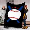 Baseball Theme Printed Blanket - Perfect for Couch, Bed, Travel & Outdoor Use | Machine Washable, Cozy & Durable.