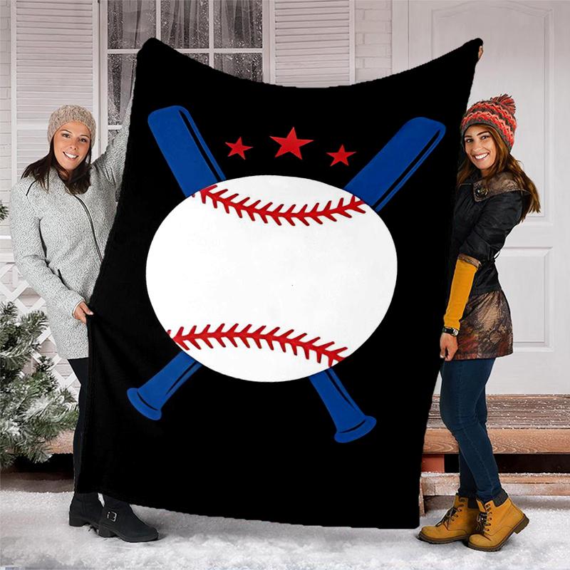 Baseball Theme Printed Blanket - Perfect for Couch, Bed, Travel & Outdoor Use | Machine Washable, Cozy & Durable.