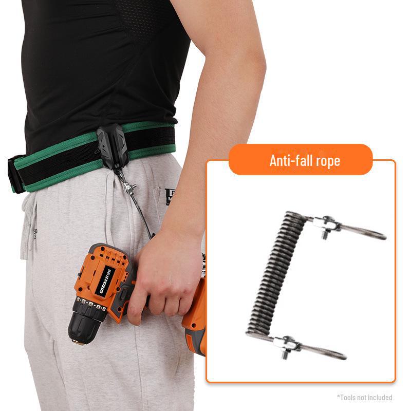 Green Forest Waterproof Tool Belt - Plumber's Portable Multifunctional Waist Bag for Construction and Maintenance