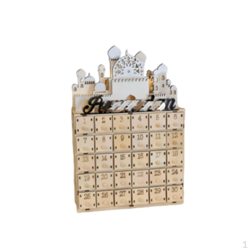 

Ramadan Advent Calendar Eid Mubarak Decorative Ornament Fillable with Light for