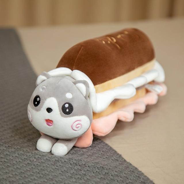 Kawaii Dog Bun Turn To Shiba Inu & Husky Плюшевые игрушки Длинная подушка для хлеба — фото 8