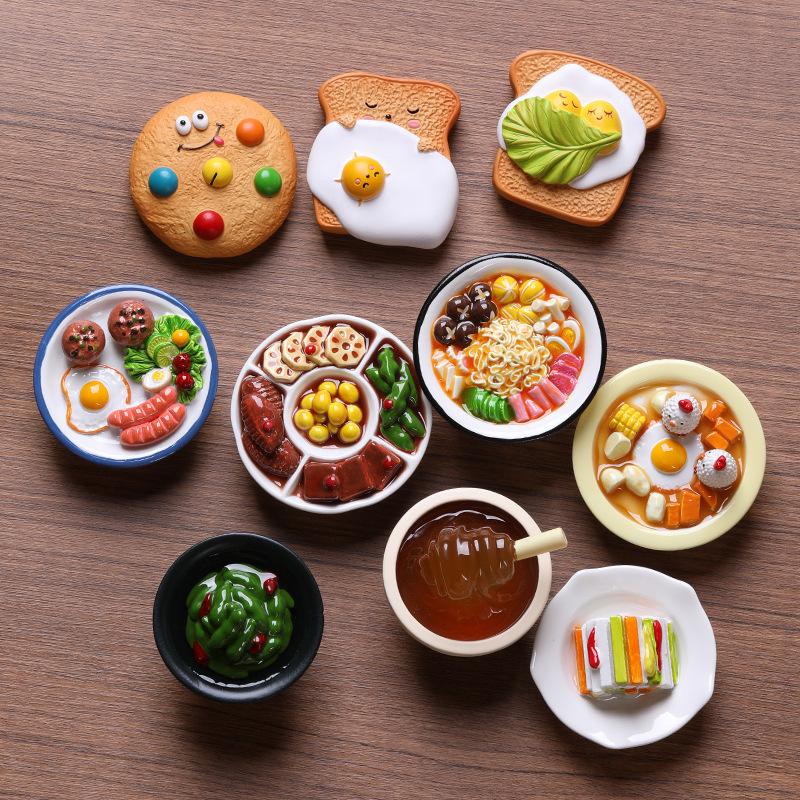 3D Gourmet Food Fridge Magnet - Creative Resin Decoration for Play